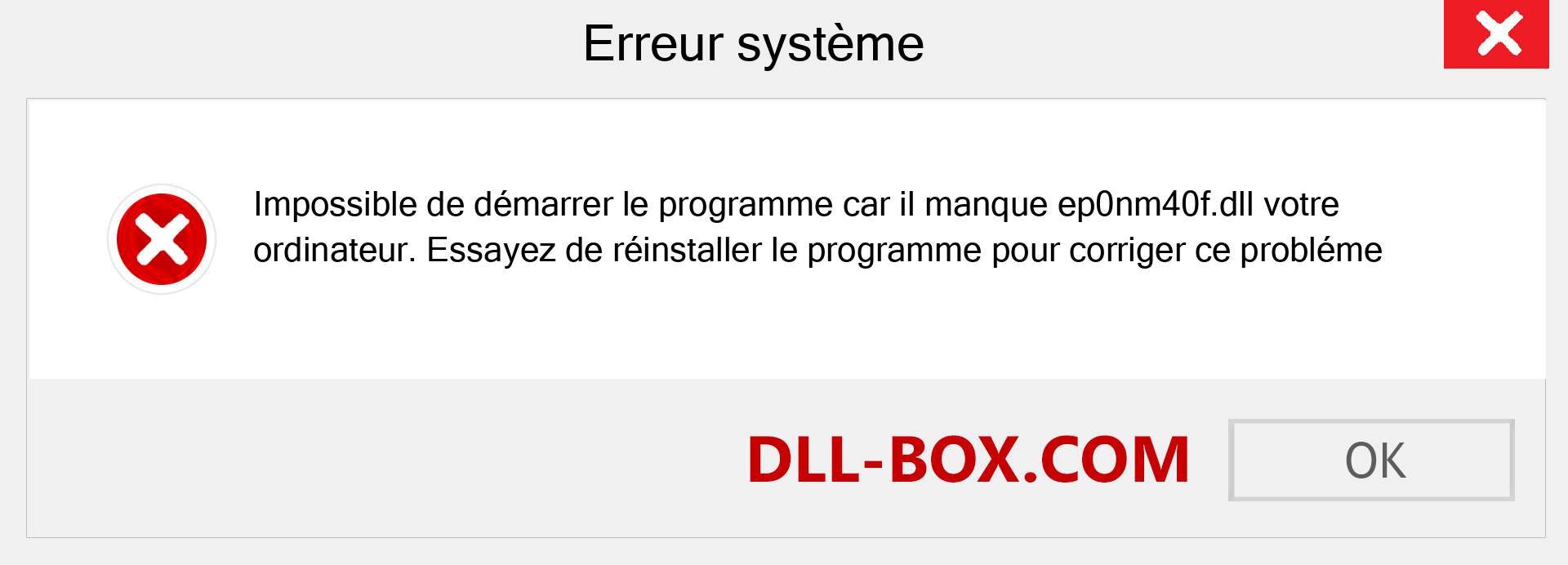 Le fichier ep0nm40f.dll est manquant ?. Télécharger pour Windows 7, 8, 10 - Correction de l'erreur manquante ep0nm40f dll sur Windows, photos, images